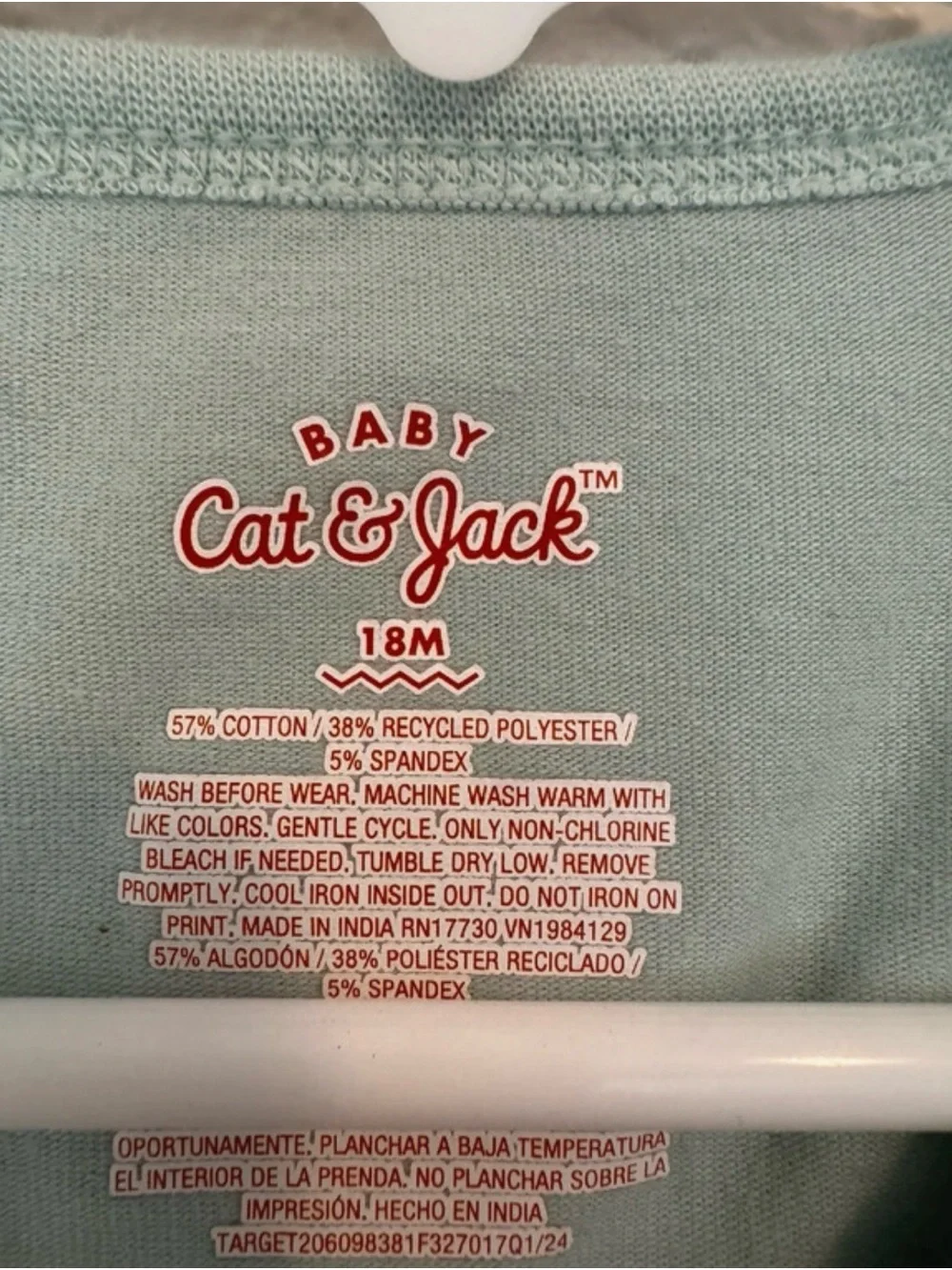 Baby Cat & Jack Nap Champ onesie, size 18 months.